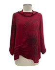Shana MOCK NECK SCRIBBLE TOP