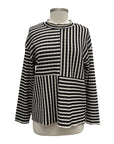 Fenini BLACK & WHITE STRIPE PANEL TOP - ORIGINALLY $99