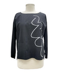 Andrea Geer CROP LONG SLEEVE CRINKLE TOP