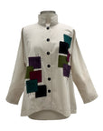 M Squared PATCH MANDARIN BLOUSE