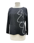 Andrea Geer CROP LONG SLEEVE CRINKLE TOP