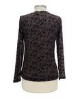 Foil MESH FLOCK LONG SLEEVE V NECK TEE