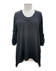 Oh My Gauze SCOOP RUSCH SLEEVE TOP ARTY