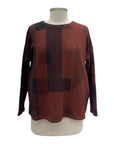 Andrea Geer LONG SLEEVE CROP PIECED TOP