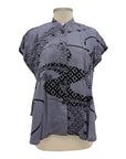 Yasuko CAP SLEEVE PINTUCK BLOUSE
