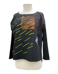 Andrea Geer CROP LONG SLEEVE CRINKLE TOP