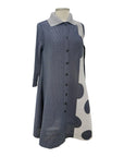 Vanite LONG SLEEVE DOT PANEL DRESS