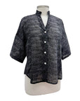 Blueberry EMBROIDERED TENCEL SHORT SLEEVE SHIRT