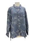 Jaded Gypsy BLUE GARDEN EMBROIDERED TOP