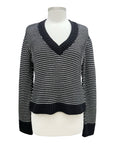Michael Stars STRIPE V NECK SWEATER - Originally $198
