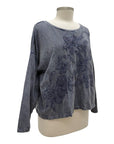Krista Larson CROP EMBROIDERED GARDEN TEE