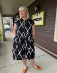 Handprint Dream COLLAR CAP SLEEVE DRESS - ORIGINALLY $99