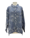 Jaded Gypsy BLUE GARDEN EMBROIDERED TOP