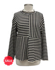 Fenini BLACK & WHITE STRIPE PANEL TOP - ORIGINALLY $99