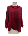 Shana MOCK NECK SCRIBBLE TOP