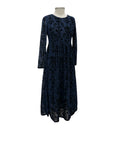 Foil MESH FLOCK LONG SLEEVE DRESS
