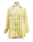 Foil LONG SLEEVE LINEN COLLAR BLOUSE