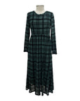 Foil MESH FLOCK LONG SLEEVE DRESS