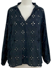 Load image into Gallery viewer, Suzy D London EYELET ARTIST SHEER BLOUSE - ORIGINALLY $93
