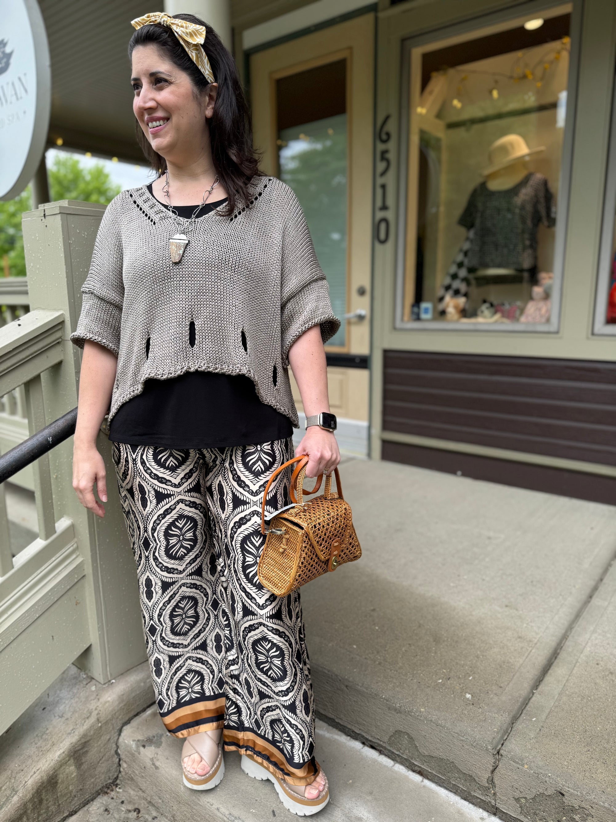Scandal Italy WIDE LEG SILK PANT - Originally $149 🔵