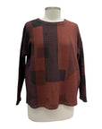 Andrea Geer LONG SLEEVE CROP PIECED TOP