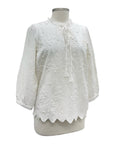 Foil EMBROIDERED WEAVE BLOUSE