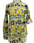 Foil LONG SLEEVE PRINT BLOUSE - Originally $115