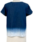 Blueberry DENIM OMBRE SHORT SLEEVE TOP - Originally $119 🔵
