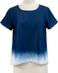 Blueberry DENIM OMBRE SHORT SLEEVE TOP - Originally $119 🔵