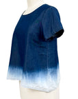 Blueberry DENIM OMBRE SHORT SLEEVE TOP - Originally $119 🔵