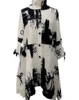 Moonlight PRINT HI COLLAR TUNIC BLOUSE