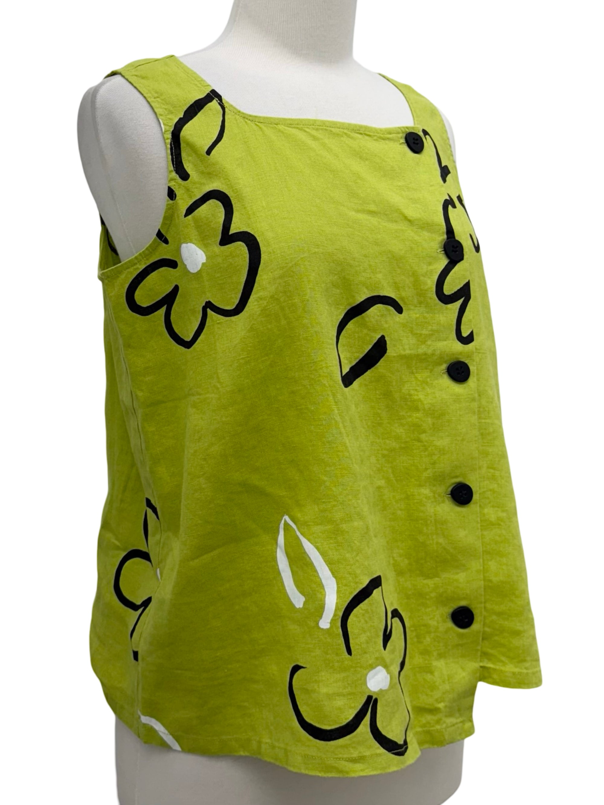 Olivia by Habitat SLEEVELESS PRINT BUTTON BLOUSE - ORIGINALLY $109 šµ