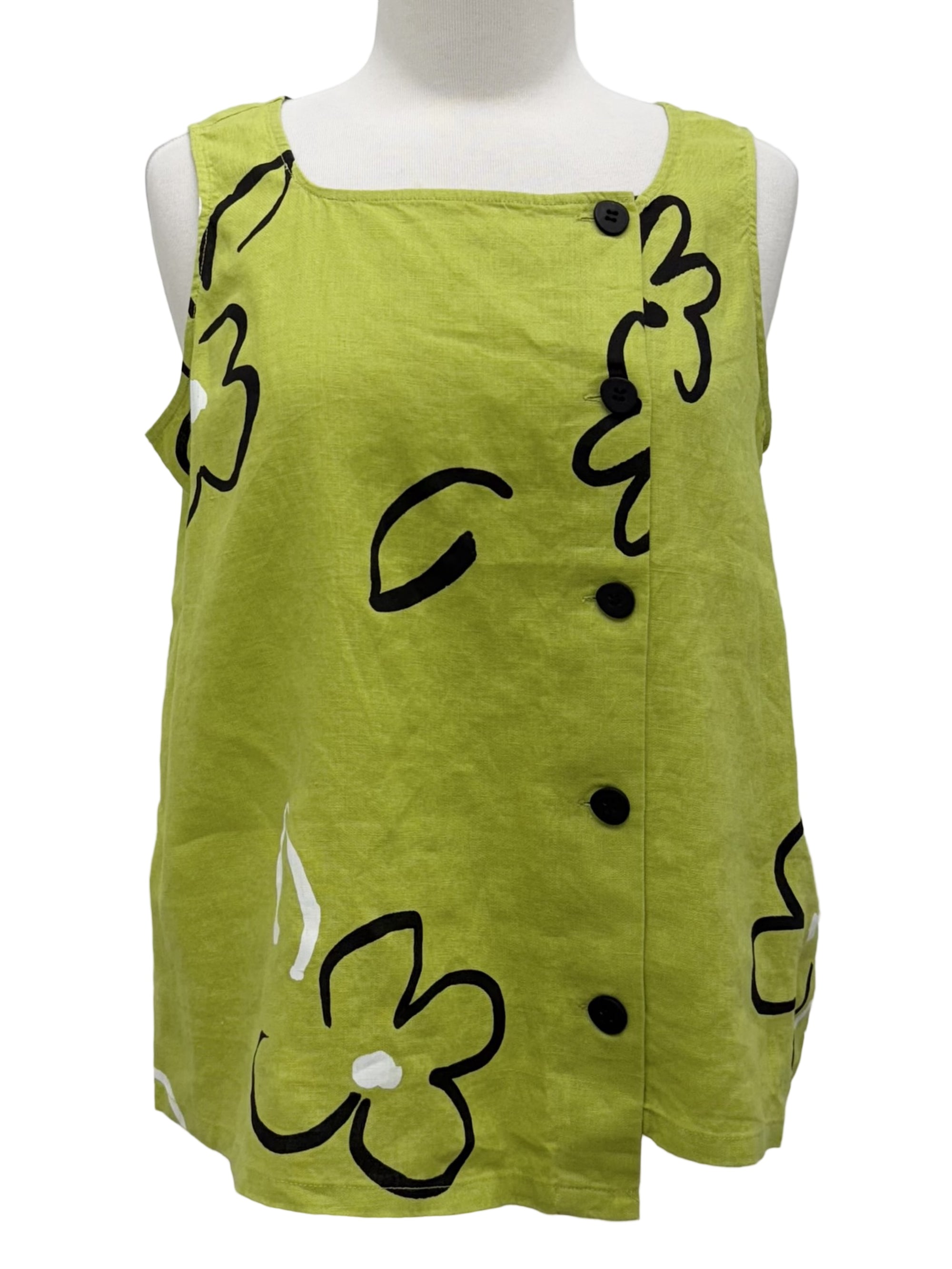 Olivia by Habitat SLEEVELESS PRINT BUTTON BLOUSE - ORIGINALLY $109 šµ
