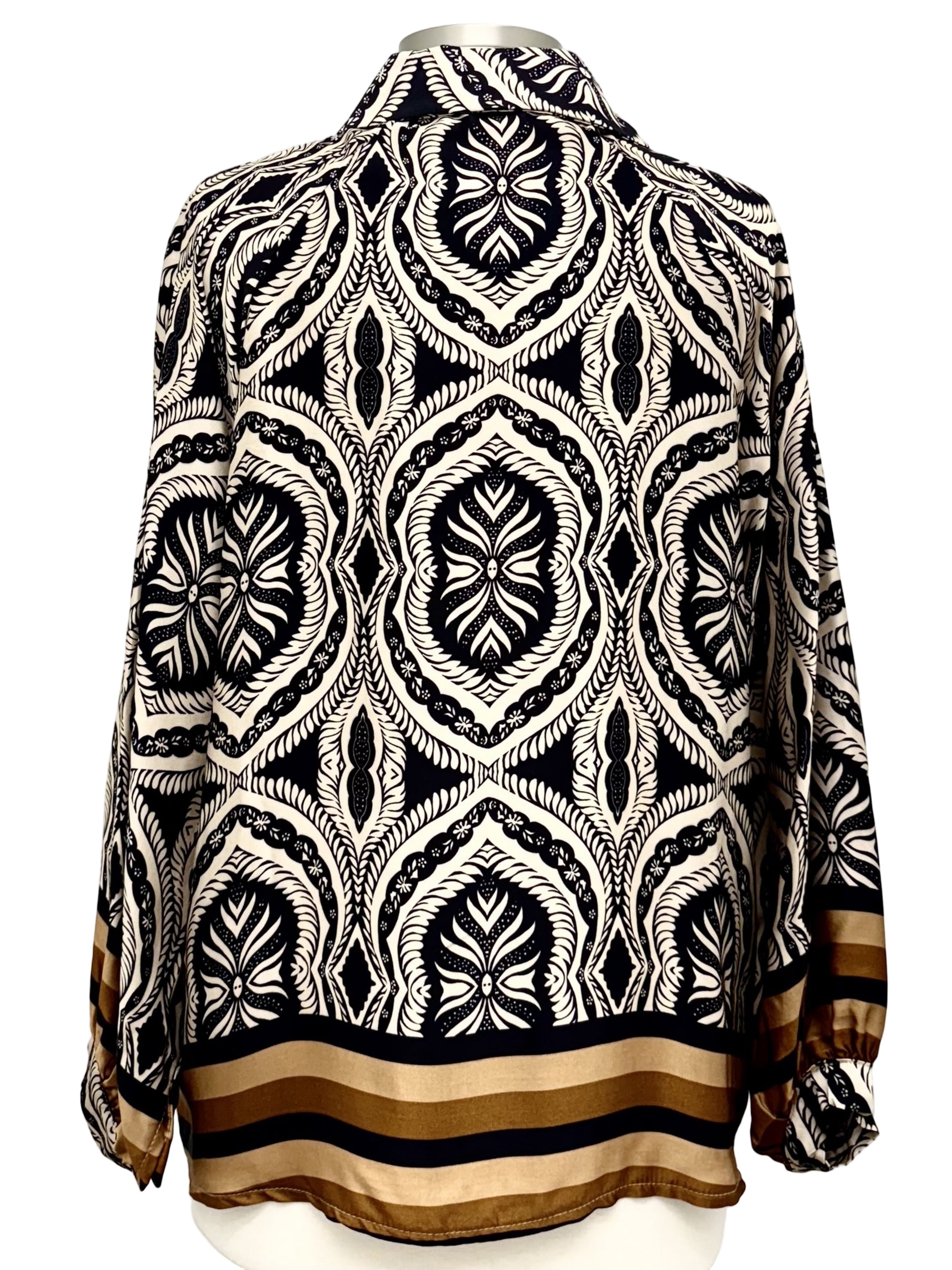 Scandal Italy LONG SLEEVE SILK BLOUSE - Originally $169 🔵