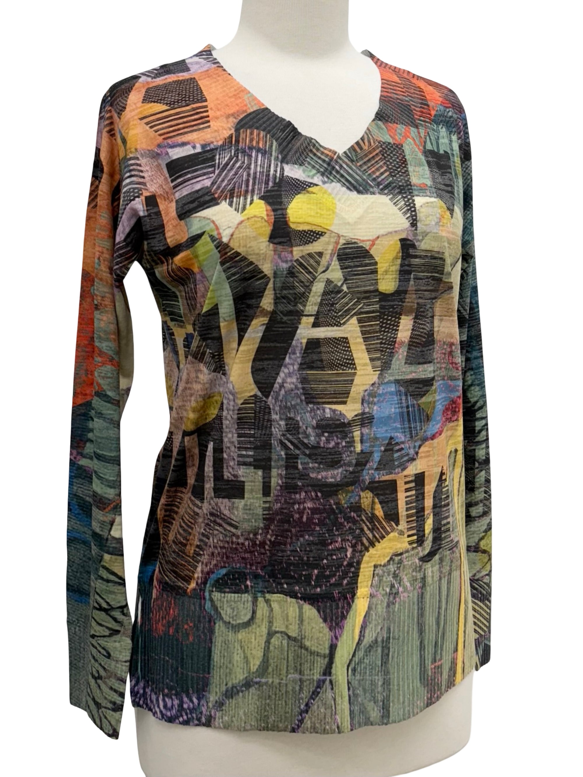 Inoah V NECK LONG SLEEVE PRINT TOP