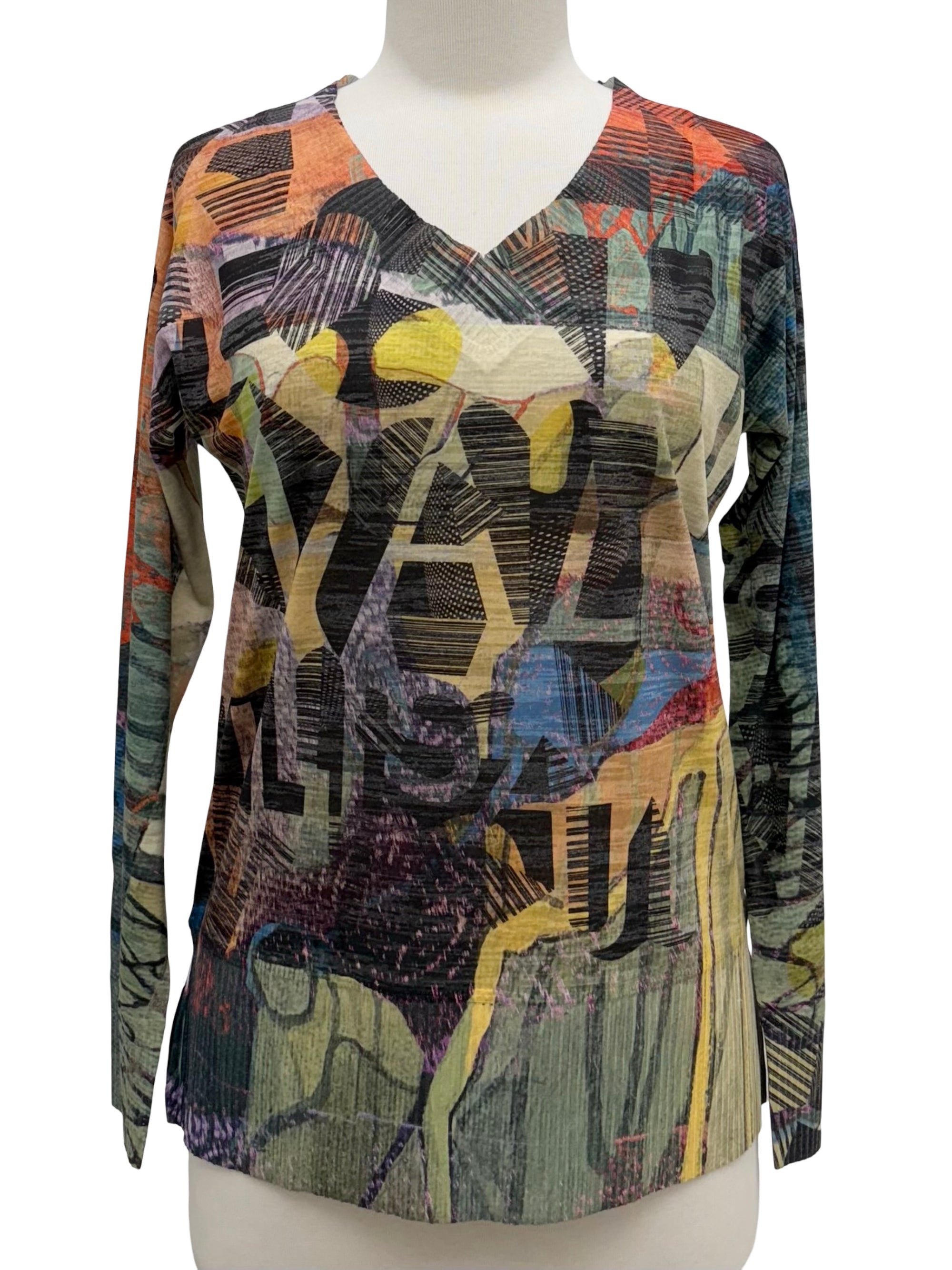 Inoah V NECK LONG SLEEVE PRINT TOP