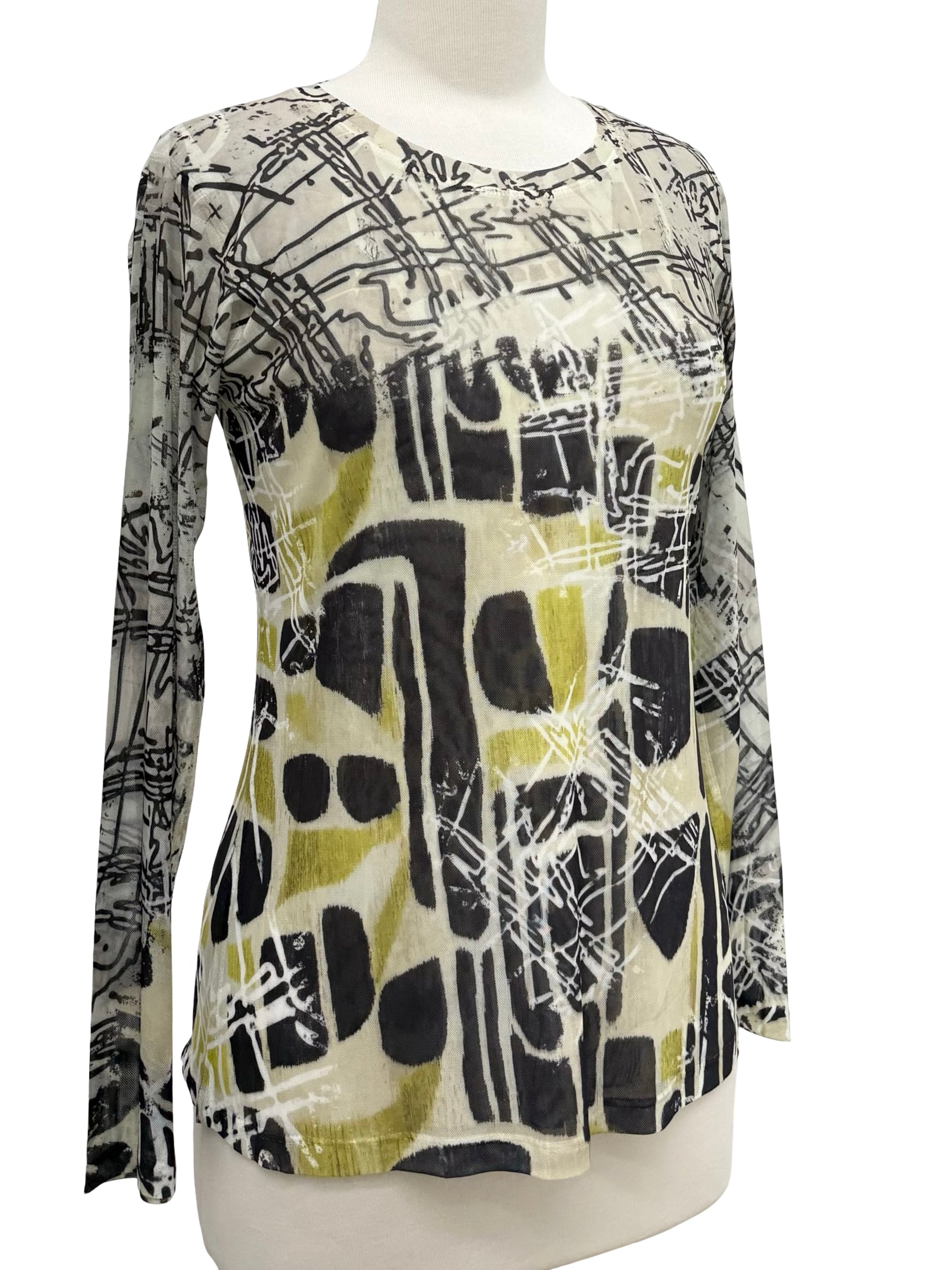 Inoah MESH LONG SLEEVE CREW CITRINE