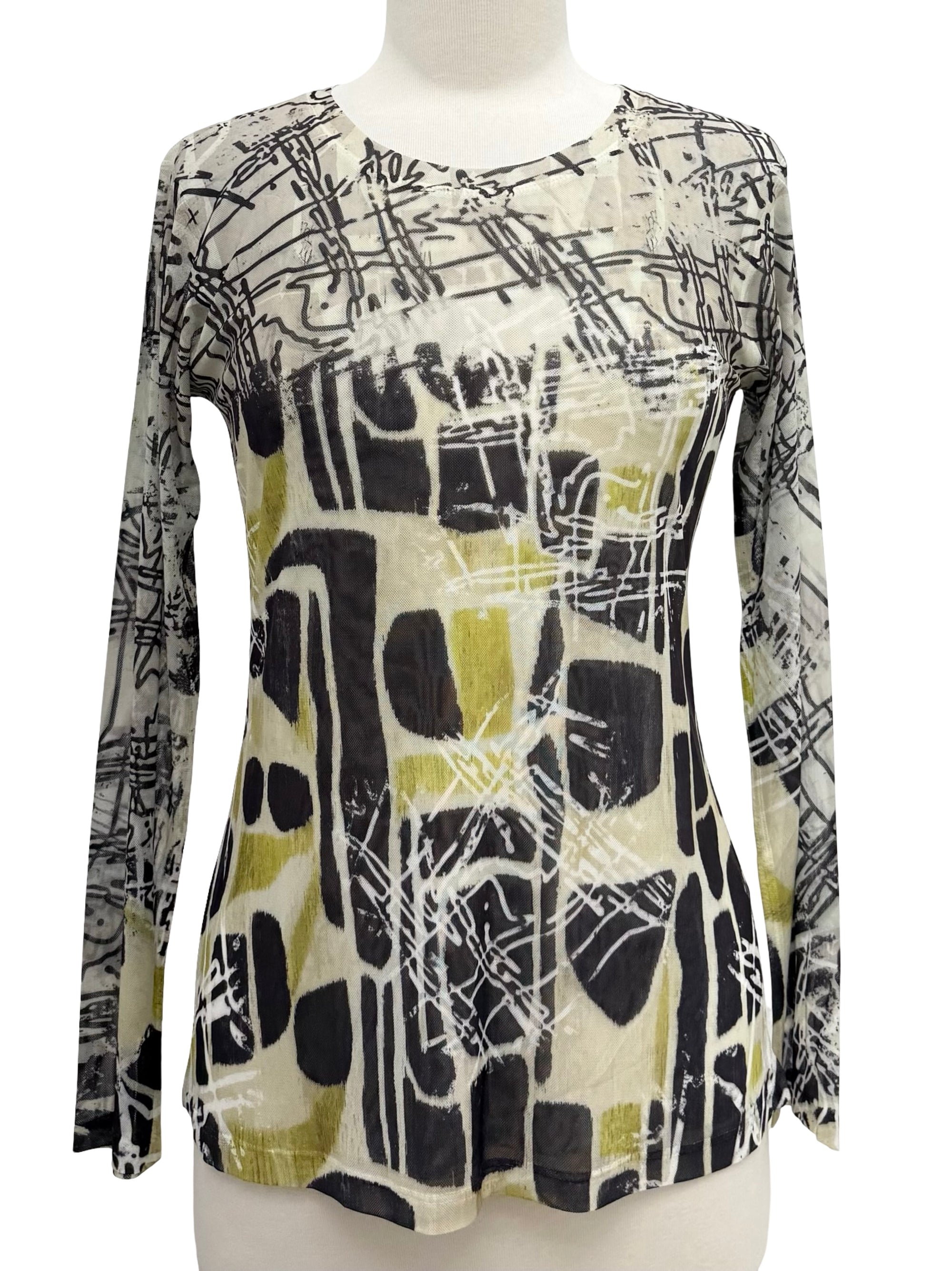 Inoah MESH LONG SLEEVE CREW CITRINE