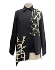 Ozai N Ku ASYMMETRICAL BLOCK PRINT BLOUSE - Originally $219
