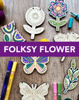 Woodsy Craft Co GARLAND FOLKSY FLOWER