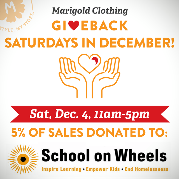 GiveBack Saturdays in December: School on Wheels