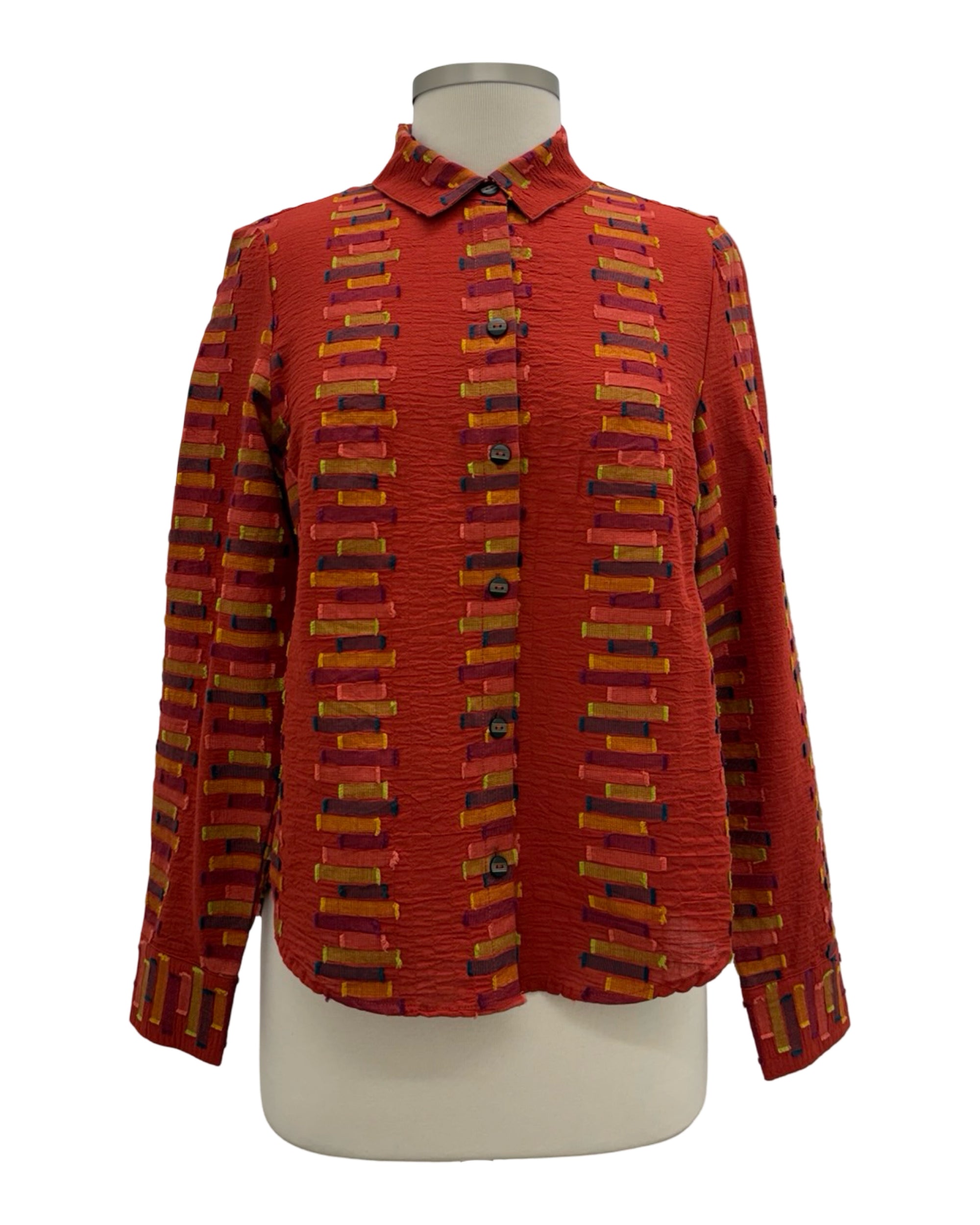 Habitat EMBROIDERED STRIPE SHAPE HEM SHIRT