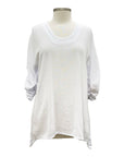 Oh My Gauze SCOOP RUSCH SLEEVE TOP ARTY