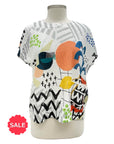 Inoah SHORT SLEEVE EYELET PRINT TOP - Originally $89