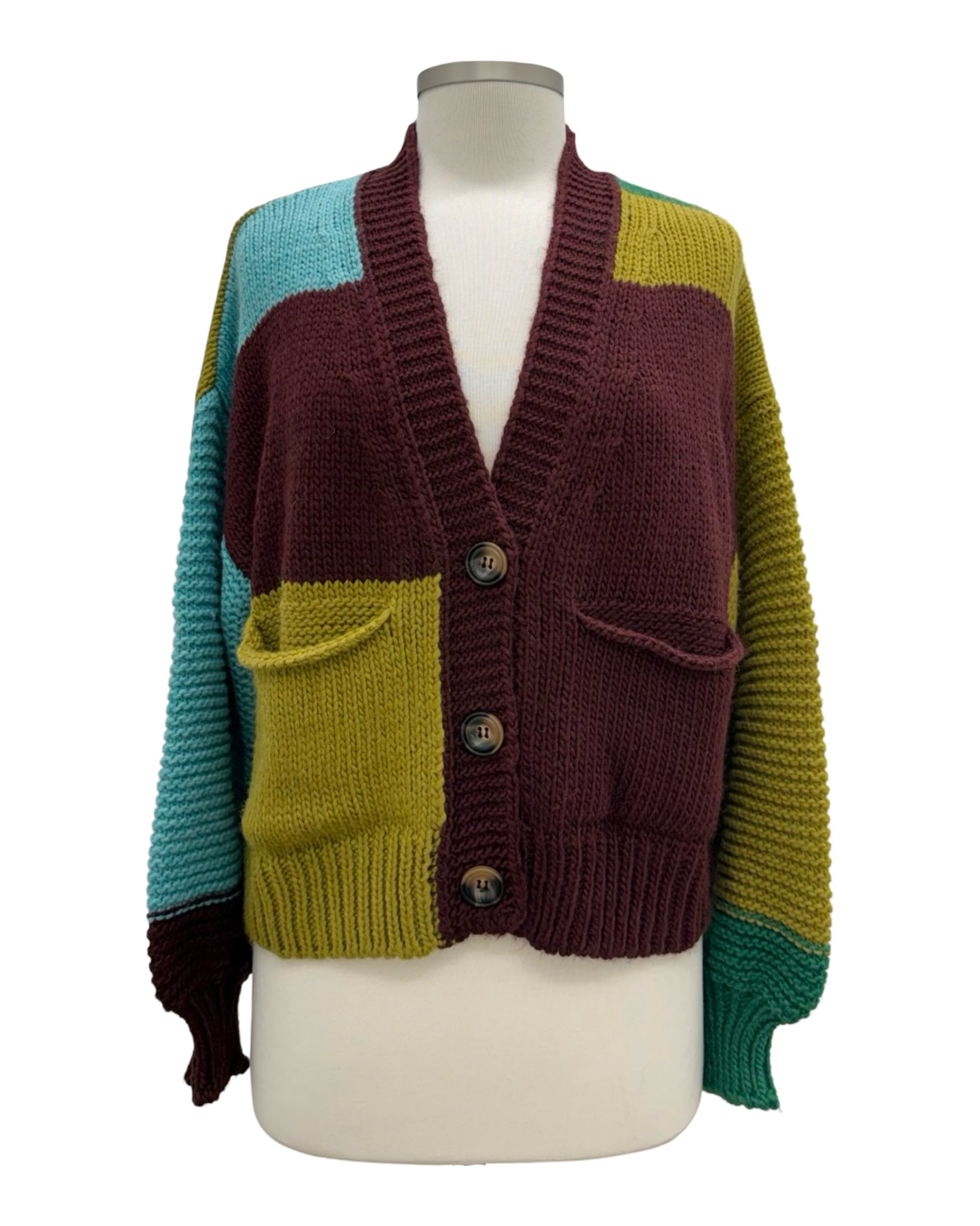 Alembika TWO TONE CARDI SWEATER