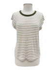 Michael Stars RIB STRIPE CAP SLEEVE TEE