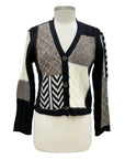 Foil WARM INTENTION MIX MEDIA CARDIGAN SWEATER