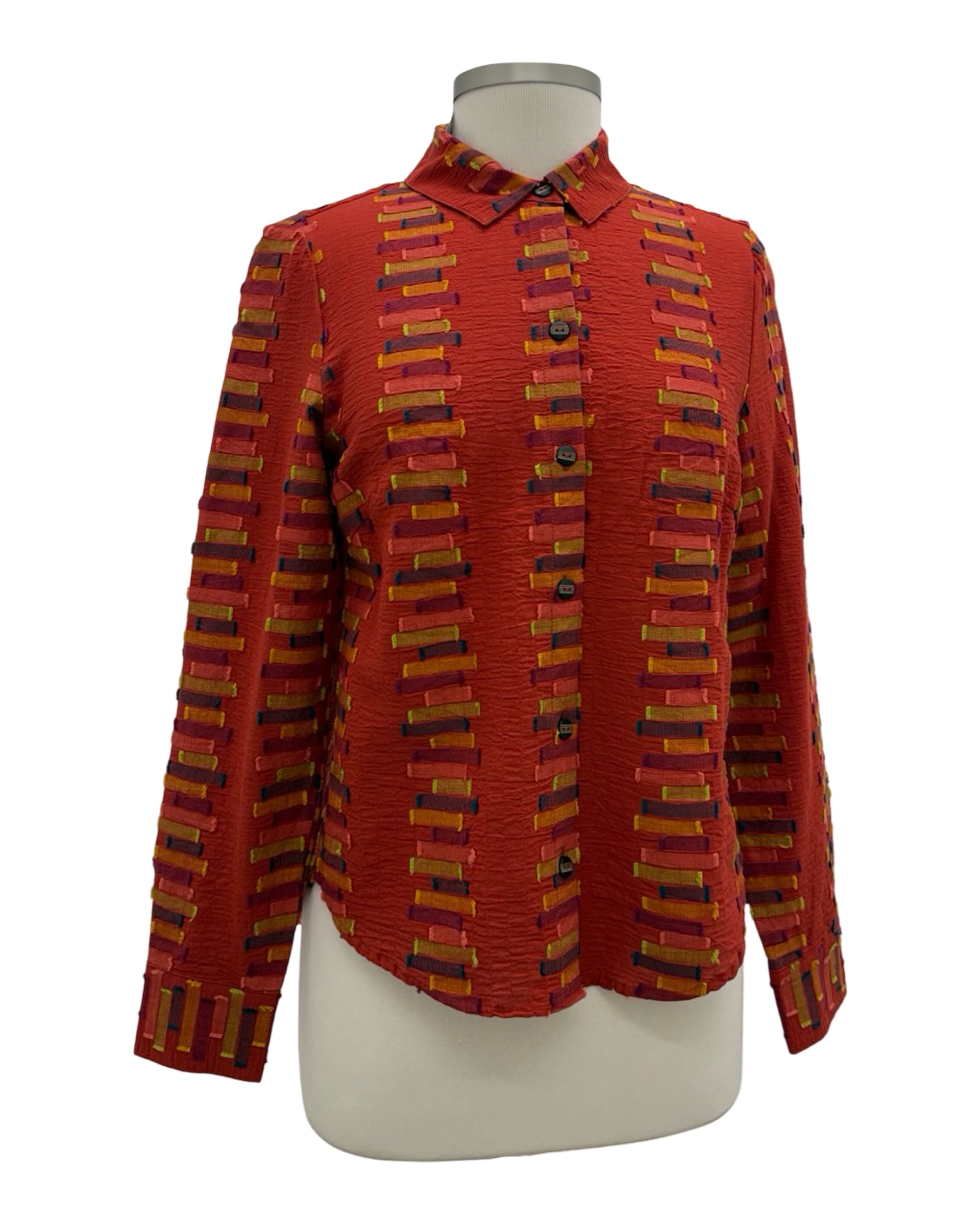 Habitat EMBROIDERED STRIPE SHAPE HEM SHIRT