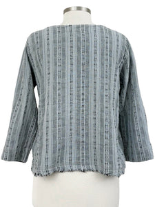 Cut Loose PINSTRIPE LINEN 3/4 SLEEVE TOP