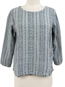 Cut Loose PINSTRIPE LINEN 3/4 SLEEVE TOP